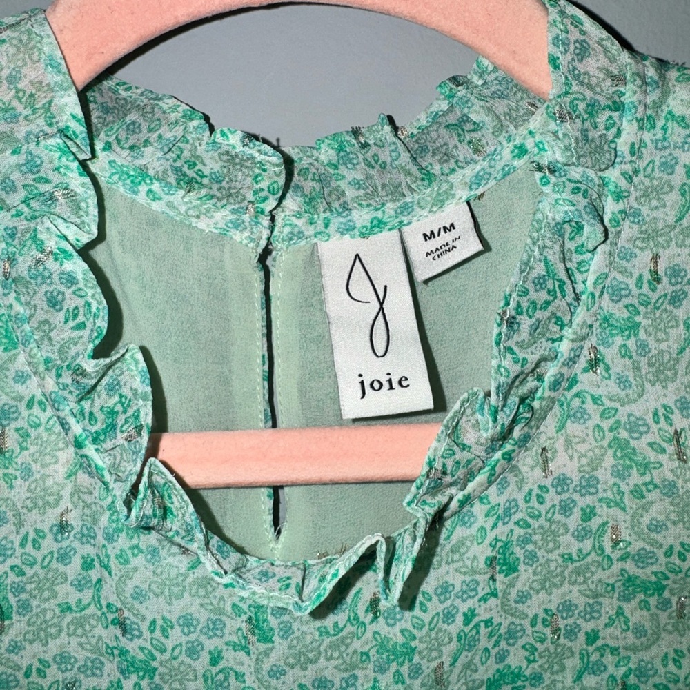 Joie Light Green Patterned Blouse - Picture 3 of 6